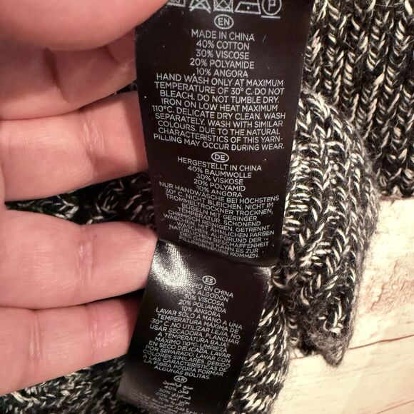 Hobbs London Black White Pullover Sweater Dress Size US 4 Turtleneck Cotton - Picture 6 of 9